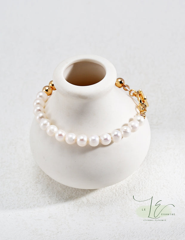 Classic Freshwater Pearl 18K Gold Beads Bracelets | 18K Fine Gold