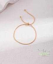 Minimalist Adjustable Bracelet | 925 Sterling Silver | 18K Fine Gold