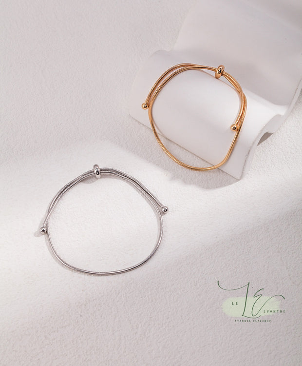 Minimalist Adjustable Bracelet | 925 Sterling Silver | 18K Fine Gold