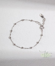 Minimalist Chain & Bead Bracelet | 925 Sterling Silver | 18K Fine Gold