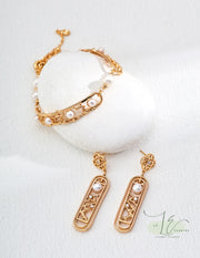 Branch-Inspired Freshwater Pearl Regal Drop Earrings | 925 Sterling Silver | 18K Fine Gold