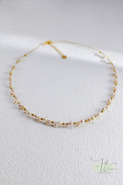 Irregularly Arranged Freshwater Pearl Choker Necklace | 18K Fine Gold