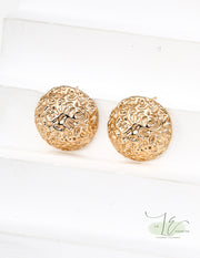 Vintage Hammered Texture Stud Earrings ｜ 925 Sterling Silver | 18K Fine Gold