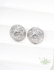 Vintage Hammered Texture Stud Earrings ｜ 925 Sterling Silver | 18K Fine Gold