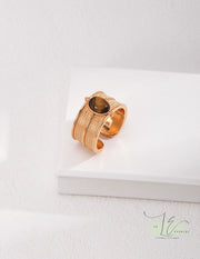 Tiger's Eye Open Ring | 18K Fine Gold