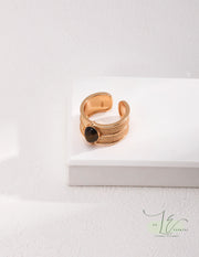 Tiger's Eye Open Ring | 18K Fine Gold