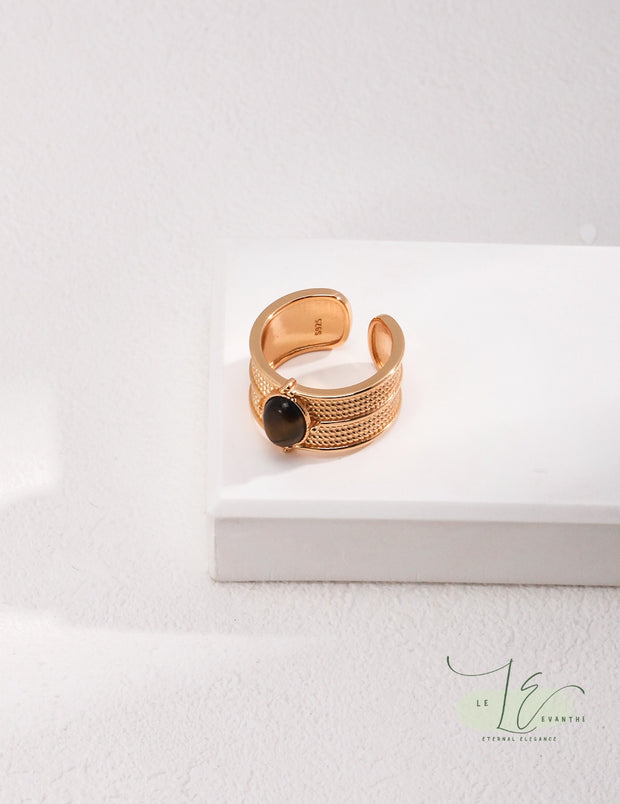 Tiger's Eye Open Ring | 18K Fine Gold