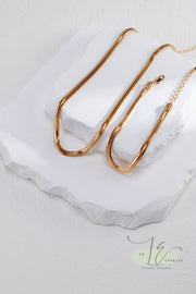 Minimalist Flat Snake Chain Necklace / Bracelet | 925 Sterling Silver | 18K Fine Gold