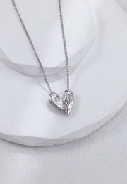 Rock-Textured Heart Shaped Necklace | 925 Sterling Silver | 18K Fine Gold