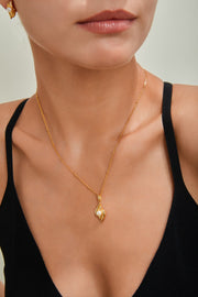 Asymmetrical Fluid Design Freshwater Pearl Necklace | 925 Sterling Silver | 18K Fine Gold