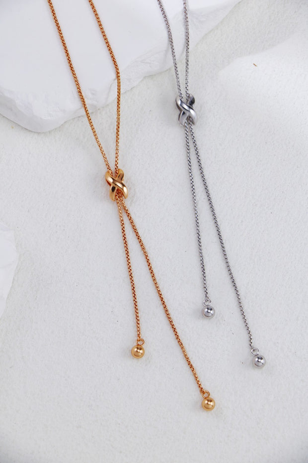 Tassel Adjustable Necklace | 925 Sterling Silver | 18K Fine Gold