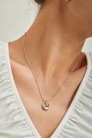 Irregular Fluid Pendant Necklace | 925 Sterling Silver | 18K Fine Gold