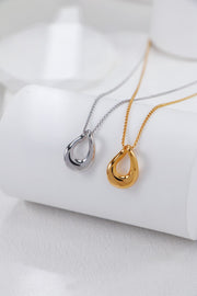 Irregular Fluid Pendant Necklace | 925 Sterling Silver | 18K Fine Gold