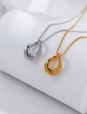 Irregular Fluid Pendant Necklace | 925 Sterling Silver | 18K Fine Gold