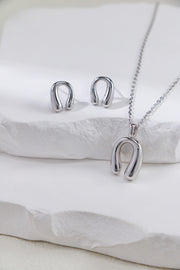 Horseshoe Pendant Necklace | 925 Sterling Silver | 18K Gold