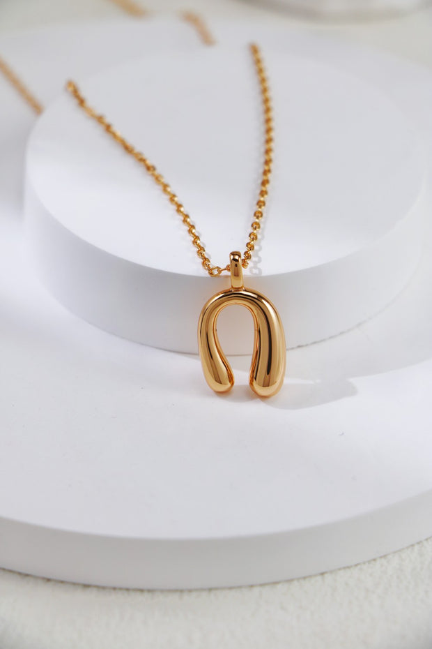 Horseshoe Pendant Necklace | 925 Sterling Silver | 18K Gold