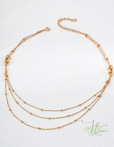 Minimalist Layered Necklace | 18K Fine Gold