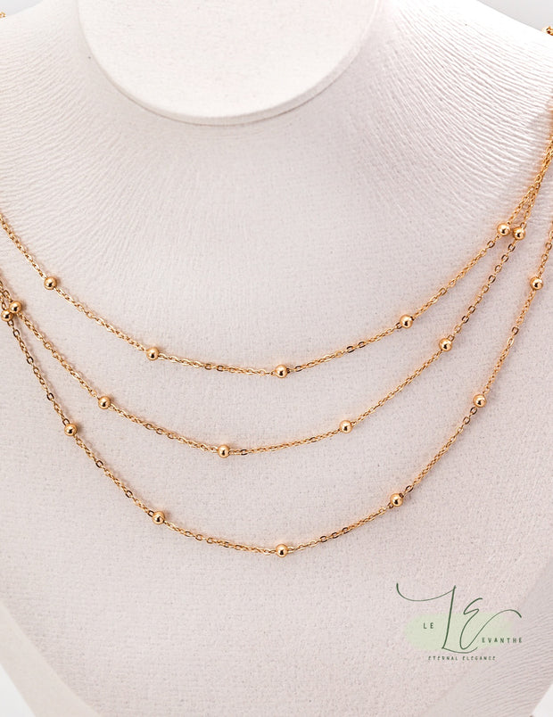 Minimalist Layered Necklace | 18K Fine Gold