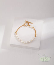 Freshwater Baroque Pearl Bracelet | 925 Sterling Silver | 18K Fine Gold