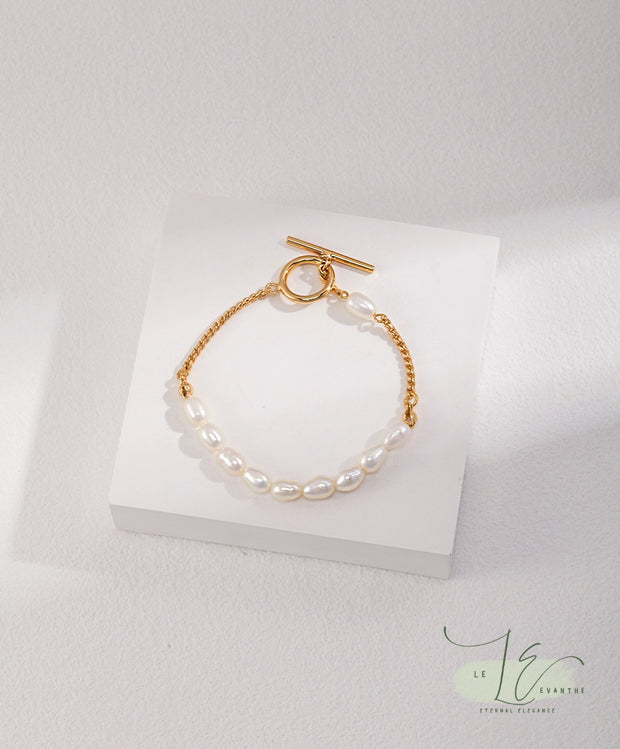 Freshwater Baroque Pearl Bracelet | 925 Sterling Silver | 18K Fine Gold