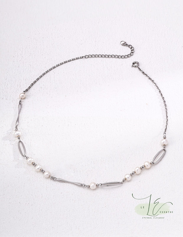 Freshwater Pearl Crafted Necklace | 925 Sterling Silver | 18K Fine Gold