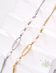 Freshwater Pearl Crafted Necklace | 925 Sterling Silver | 18K Fine Gold